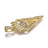 Brass Micro Pave Clear and Black Cubic Zirconia Pendants ZIRC-A011-42G-3