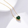 304 Stainless Steel Cubic Zirconia Heart Pendant Necklaces NJEW-Z057-04A-G-1