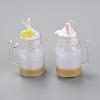 Fruit Theme Resin Bubble Tea Pendants RESI-WH0011-07E-1