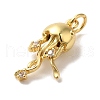 Rack Plating Brass Micro Pave Cubic Zirconia Pendants KK-U027-09-03G-2