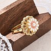 Dasiy Rotatable Open Cuff Rings for Women RJEW-C118-06G-2