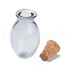 Oval Glass Cork Bottles Ornament AJEW-O032-03E-3