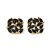 Brass Micro Pave Cubic Zirconia Stud Earrings KK-F358-02G-03-2