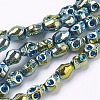 Electroplate Glass Beads Strands GLAA-K035-A-FP02-1