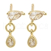 Brass Micro Pave Clear Cubic Zirconia Stud Earrings EJEW-R016-26G-02-4