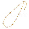 Glass Wrapped Flower Stainless Steel Handmade Link Chain Necklace Jewelry Accessory ZJ4329-2-1