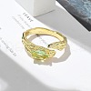 Horse Eye Glass Cubic Zirconia Cuff Rings RJEW-G337-17G-3