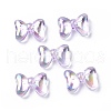 UV Plating Rainbow Iridescent Acrylic Beads OACR-H015-06-2