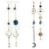 ANATTASOUL 4 Set 4 Style Alloy Dangle Earrings & Stud Earrings EJEW-AN0004-88-1