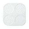 Flat Round with Water Ripple Cup Mat Silicone Molds DIY-L065-03-5