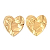 304 Stainless Steel Fold Heart Stud Earrings EJEW-Z096-04G-2