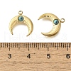 304 Stainless Steel Pave Synthetic Turquoise Charms STAS-U027-09G-01-3