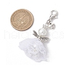 Handmade Glass Imitation Pearl Beaded and Polyester Wedding Dress Pendant Decorations Sets HJEW-MZ00257-3