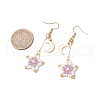 304 Stainless Steel Glass Dangle Earrings EJEW-MZ00375-05-3