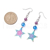 304 Stainless Steel Filigree Dangle Earrings EJEW-JE06198-3