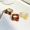 6Pcs Rectangle Resin Finger Rings & Cuff Rings for Women WG10D02-01-3