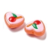 Handmade Lampwork Enamel Beads Heart with Fruit LAMP-V001-06-3