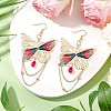 Glass & Iron & Resin Dangle Earrings EJEW-TA00590-03-2