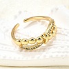 Brass Micro Pave Clear Cubic Zirconia Cuff Rings RJEW-H247-29G-2