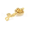 Brass Micro Pave Clear Cubic Zirconia Pendants KK-B096-03G-2