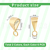   12Pcs 2 Colors Sterling Silver Tube Bails STER-PH0002-32-2