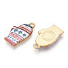 Winter Theme Alloy Printed Pendants PALLOY-D581-01G-2