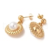 Flat Round 304 Stainless Steel Stud Earrings EJEW-U003-30G-2