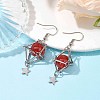 Natural Carnelian Dangle Earrings EJEW-JE05600-05-2