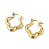 Ion Plating(IP) 304 Stainless Steel Flower Hoop Earrings for Women EJEW-I284-13G-1