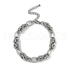 Anti-Tarnish 304 Stainless Steel Oval Ring Link Chain Anklets AJEW-A057-07P-1