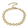 304 Stainless Steel Ring Link Chain Bracelets for Women BJEW-F488-21G-01-4