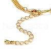 Leaf Brass Micro Pave Cubic Zirconia Link Bracelets BJEW-P342-01G-3