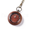 Wood Pocket Watch with Brass Curb Chain and Clips WACH-D017-A13-02AB-2