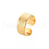 Ion Plating(IP) 304 Stainless Steel Flat Open Cuff Ring for Women RJEW-S405-204G-3