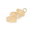 10Pcs 5 Colors 12 Constellation Natural Citrine & Aquamarine & Golden & Stainless Steel Color Sheen Obsidian & White Moonstone & Smoky Quartz Pendants PALLOY-JF02839-12-4