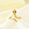 304 Stainless Steel Black Enamel Cuff Rings for Women RJEW-G338-05G-2