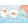 Brass Micro Pave Clear Cubic Zirconia Screw Carabiner Lock Charms ZIRC-TA0001-13G-22