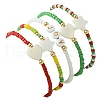 5Pcs 5 Styles Christmas Theme Glass Seed Beaded Stretch Bracelets for Women BJEW-TA00533-5