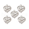 Brass Micro Pave Cubic Zirconia Bird Pendants KK-E068-VB009-4
