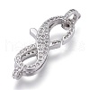 Brass Micro Pave Cubic Zirconia Lobster Claw Clasps ZIRC-M108-03A-P-1