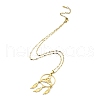 Triquetra/Trinity Knot with Woven Net/Web with Feather Pendant Necklaces NJEW-C042-03G-3