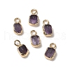 Natural Amethyst Rectangle Charms G-Q169-07G-09-1
