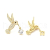 Rack Plating Brass Micro Pave Clear Cubic Zirconia Stud Earrings for Women EJEW-M260-22G-2