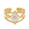 304 Stainless Steel Enamel Cuff Rings RJEW-M171-01G-2
