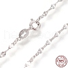 Anti-Tarnish Rhodium Plated 925 Sterling Silver Link Chain Necklaces STER-L059-09P-3