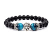 Natural Frosted Stone Round Beads Stretch Bracelets QM6104-6-1