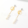 Golden 304 Stainless Steel Dangle Stud Earrings CL0746-3-1