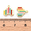 Rainbow Color 304 Stainless Steel Enamel Charms STAS-T065-51G-3