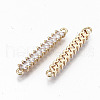 Brass Micro Pave Cubic Zirconia Links Connectors X-KK-S359-076-RS-2