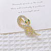 Snake Aolly Rhinestone Brooches JEWB-V008-01LG-04-1
